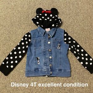Disney Minnie Polka Dot Hooded Denim Jacket